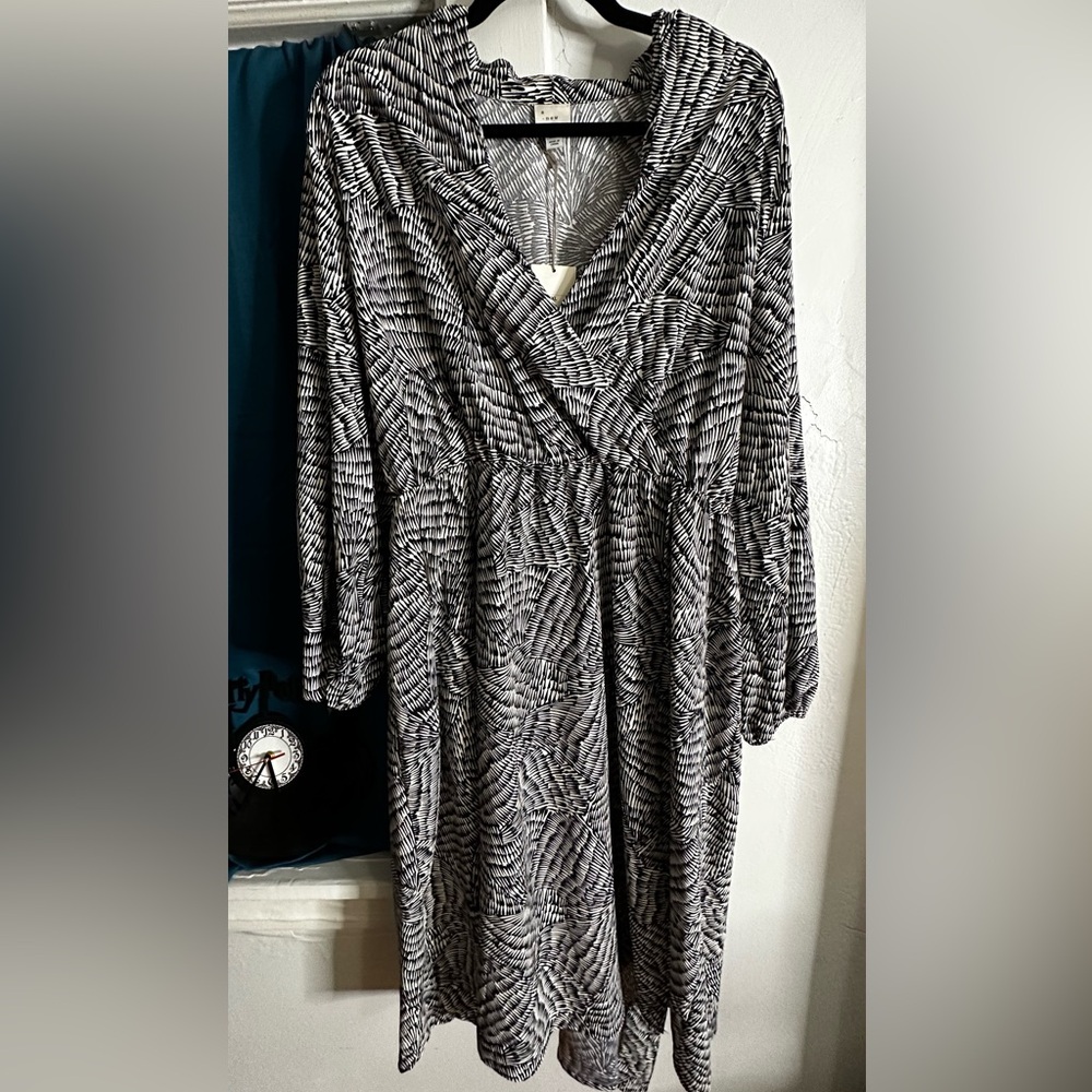 Black & White Wrap Dress
